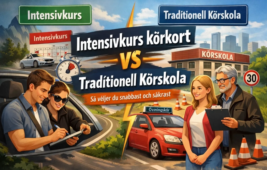 Intensivkurs körkort vs traditionell körskola: Så väljer du snabbast och säkrast